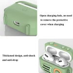 2 PCS Retro Radio Shape Protective Cover Silicone Case for AirPods Pro, Green, Blue Gray, Matcha Green, Pink, Green+Metal Hook, Blue Gray+Metal Hook, Matcha Green+Metal Hook, Pink + Metal Hook... - Image 6