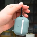 2 PCS Retro Radio Shape Protective Cover Silicone Case for AirPods Pro, Green, Blue Gray, Matcha Green, Pink, Green+Metal Hook, Blue Gray+Metal Hook, Matcha Green+Metal Hook, Pink + Metal Hook... - Image 7