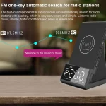 X7 Multifunctional Wireless Charging Bluetooth Speaker with Alarm Clock & Radio & Remote Control, US Plug, UK Plug, EU Plug, AU Plug - Image 7