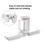 Universal Metal Headphone Double Bracket Headphone Hanger Desktop Lock Clip Headphone Display Shelf, Black, Silver - Image 3