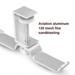 Universal Metal Headphone Double Bracket Headphone Hanger Desktop Lock Clip Headphone Display Shelf, Black, Silver - Image 5