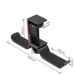 Universal Metal Headphone Double Bracket Headphone Hanger Desktop Lock Clip Headphone Display Shelf, Black, Silver - Image 7