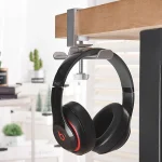 Universal Metal Headphone Double Bracket Headphone Hanger Desktop Lock Clip Headphone Display Shelf, Black, Silver - Image 10