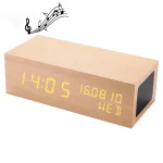 Wooden Clock Bluetooth Speaker, Bluetooth Audio Quality, Charging Humidity Speaker Black Wood, Charging Humidity Speaker Log
