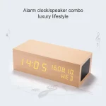 Wooden Clock Bluetooth Speaker, Bluetooth Audio Quality, Charging Humidity Speaker Black Wood, Charging Humidity Speaker Log - Image 5