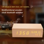 Wooden Clock Bluetooth Speaker, Bluetooth Audio Quality, Charging Humidity Speaker Black Wood, Charging Humidity Speaker Log - Image 6