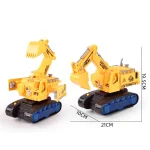 Children Light And Music Simulation Electric Excavator Car Toy, Style:, Police Car, Engineering Vehicle, Engineering Excavator, Engineering Bulldozer, Four-wheel Excavator - Image 5