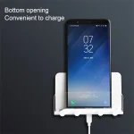 Free Punching Wall Phone Holder Wall-Mounted Charging Base Bracket, (White) - Image 4