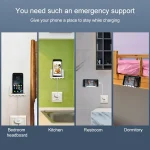 Free Punching Wall Phone Holder Wall-Mounted Charging Base Bracket, (White) - Image 7