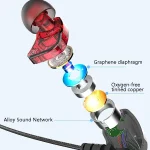 In-Ear Earphone Bass Mobile Phone Game Sports Wired Headset, Black, Silver - Image 3