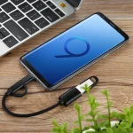 USB 3.0 Female to Micro USB + USB-C / Type-C Male Charging + Transmission OTG Nylon Braided Adapter Cable, Cable Length: 19cm, Golden, Silver, Black, Pink, Blue, Red - Image 4