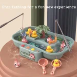 Play House Children Educational Electric Cycle Rotating Fishing Station Summer Water Game Toy Set, Green 6 Ducks, Pink 6 Ducks, Green 3 Fish 3 Ducks, Pink 3 Fish 3 Ducks - Image 4