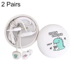 2 Pairs Cartoon Pattern Heavy Bass In-Ear Headphones Universal Wired Headphones with Microphone, White, Pink, Black, Light Blue