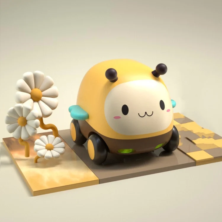 Cartoon Cute Pet Pull Back Car Children Mini Puzzle Inertia Car Toy, Bee, Dinosaur, Rhino, Deer, Puppy, Whale