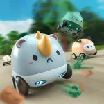 Cartoon Cute Pet Pull Back Car Children Mini Puzzle Inertia Car Toy, Bee, Dinosaur, Rhino, Deer, Puppy, Whale - Image 3