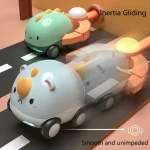 Cartoon Cute Pet Pull Back Car Children Mini Puzzle Inertia Car Toy, Bee, Dinosaur, Rhino, Deer, Puppy, Whale - Image 6