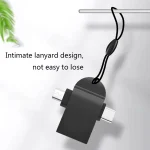 10 PCS LI-09 USB 3.0 Female to USB-C / Type-C + Micro USB Male Multi-Function OTG Adapter with Lanyard, Black, Gold, Silver, Rose Gold - Image 4