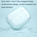 2 PCS Earphone Protective Cover TPU Airbag Transparent Protective Shell For AirPods Pro, Transparent Pink, Transparent Black, Transparent Green, Transparent - Image 6