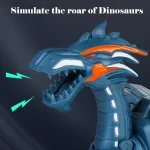 Electric Mechanical Dinosaur Toy Simulation Animal Toy Multifunctional Sound And Light Toy, Style:, Spray-Blue, Spray-Dark Black, No Spray-Gray, No Spray-Green - Image 2