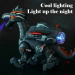 Electric Mechanical Dinosaur Toy Simulation Animal Toy Multifunctional Sound And Light Toy, Style:, Spray-Blue, Spray-Dark Black, No Spray-Gray, No Spray-Green - Image 3