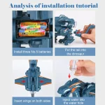 Electric Mechanical Dinosaur Toy Simulation Animal Toy Multifunctional Sound And Light Toy, Style:, Spray-Blue, Spray-Dark Black, No Spray-Gray, No Spray-Green - Image 4