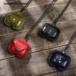 CONTACTS FAMILY CF1122A  AirPods Pro Leather Protective Case with Necklace for AirPods Pro, Black, Red, Blue, Green - Image 2