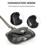 CONTACTS FAMILY CF1122A  AirPods Pro Leather Protective Case with Necklace for AirPods Pro, Black, Red, Blue, Green - Image 4