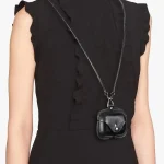 CONTACTS FAMILY CF1122A  AirPods Pro Leather Protective Case with Necklace for AirPods Pro, Black, Red, Blue, Green - Image 8