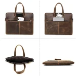 CONTACTS FAMILY  CF3010 Crazy Horse Leather Multifunctional Laptop Handbag For Macbook Pro 16 Inch, For Macbook Pro 16 Inch - Image 2