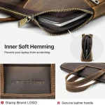 CONTACTS FAMILY  CF3010 Crazy Horse Leather Multifunctional Laptop Handbag For Macbook Pro 16 Inch, For Macbook Pro 16 Inch - Image 4