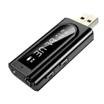 K9 USB Car Bluetooth 5.0 Adapter Receiver FM + AUX Audio Dual Output Stereo Transmitter (Black)