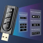 K9 USB Car Bluetooth 5.0 Adapter Receiver FM + AUX Audio Dual Output Stereo Transmitter (Black) - Image 3