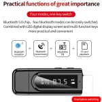 K9 USB Car Bluetooth 5.0 Adapter Receiver FM + AUX Audio Dual Output Stereo Transmitter (Black) - Image 4
