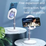 OATSBASF Live Telescopic Desktop Radiator Compact Portable Cooling Phone Holder, Standard:, Bracket White, Bracket Pink, Bracket Green, Radiator Pink, Radiator Green - Image 4