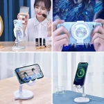 OATSBASF Live Telescopic Desktop Radiator Compact Portable Cooling Phone Holder, Standard:, Bracket White, Bracket Pink, Bracket Green, Radiator Pink, Radiator Green - Image 6