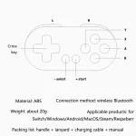8Bitdo Zero2 Wireless Bluetooth Mini Handle For Switch / Windows / Android / MacOS / Steam / Respeberr, Yellow, Blue Green, Pink - Image 4