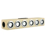 M1 Bluetooth Speaker Alarm Clock Wooden Wireless Desktop Loudspeaker, Yellow, Black - Image 8