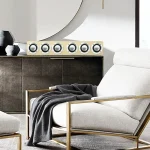 M1 Bluetooth Speaker Alarm Clock Wooden Wireless Desktop Loudspeaker, Yellow, Black - Image 7