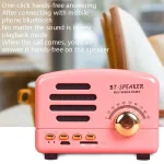 BT01 Retro Bluetooth Wireless Mini Speaker Portable Radio Support TF Card, Pink, Blue, Black, Red, Wood Grain - Image 5