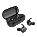 Y30 Wireless Bluetooth Headset 5.0 In-Ear Mini Earphone, Black, White, Digital Display Black