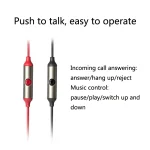 Edifier H230P In-Ear Subwoofer 3.5mm Wire-Controlled Sports Earphone With Microphone, Cable Length:1.3m, Black, Red - Image 3