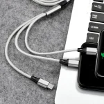 2 PCS ZZ034 USB To 8 Pin + USB-C / Type-C + Micro USB 3 In 1 Fast Charging Cable, Style:, 5A Super Fast-Black, 5A Super Fast-Red, Silicone-Green, Silicone-Red, Silicone-Yellow, Silicone-Purple... - Image 6