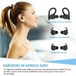 BE1032 Ear-mounted Waterproof Sports TWS Wireless Bluetooth Earphone, Black, Fluorescent Green, Rose Red - Image 3