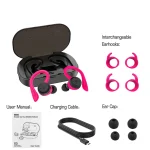 BE1032 Ear-mounted Waterproof Sports TWS Wireless Bluetooth Earphone, Black, Fluorescent Green, Rose Red - Image 6
