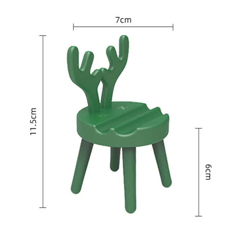 TBD05765296_B2.webp Cartoon Chair Shape Desktop Mobile Phone Holder Cute Mini Universal Phone Rack, Deer(Pink), Deer(Green), Deer(Yellow) - Image 3