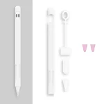 2 Sets 4 In 1 Stylus Silicone Protective Cover + Anti-Lost Rope + Double Pen Nip Cover Set For Apple Pencil 1, Jade White, Ink Black, Mint Green, Fresh Pink, Red, Midnight Blue, Business Gray