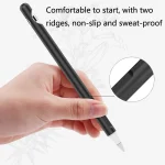 2 Sets 4 In 1 Stylus Silicone Protective Cover + Anti-Lost Rope + Double Pen Nip Cover Set For Apple Pencil 1, Jade White, Ink Black, Mint Green, Fresh Pink, Red, Midnight Blue, Business Gray - Image 3