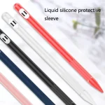 2 Sets 4 In 1 Stylus Silicone Protective Cover + Anti-Lost Rope + Double Pen Nip Cover Set For Apple Pencil 1, Jade White, Ink Black, Mint Green, Fresh Pink, Red, Midnight Blue, Business Gray - Image 4