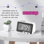 K5 Wireless Bluetooth Speaker Desktop Alarm Clock Radio, US Plug, EU Plug, UK Plug - Image 4