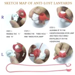 3 PCS Bluetooth Headphone Sports Silicone Anti-Lost Rope For Samsung GALAXLBuds 1 / 2, Black, White, Red, Blue - Image 3